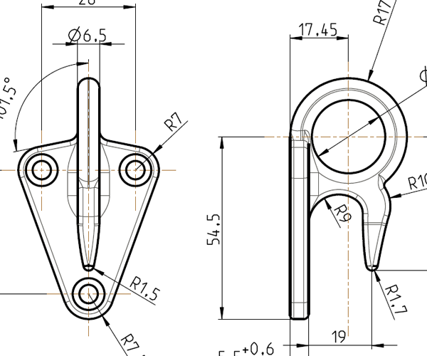 Section of a technical drawing